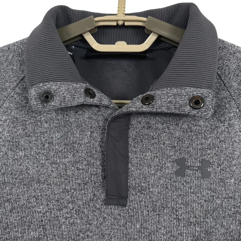 Under Armour Storm ColdGear Sweater Fleece Youth L Grey Loose 1/4 Snap Pullover